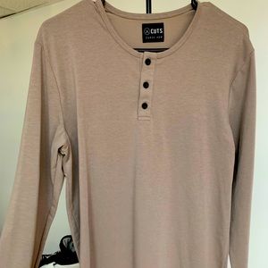 Brand New Cuts Curve Hem Henley (Size Large)